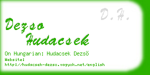 dezso hudacsek business card